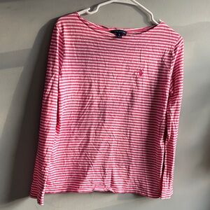 Ralph Lauren Pink & White Long Sleeve Top